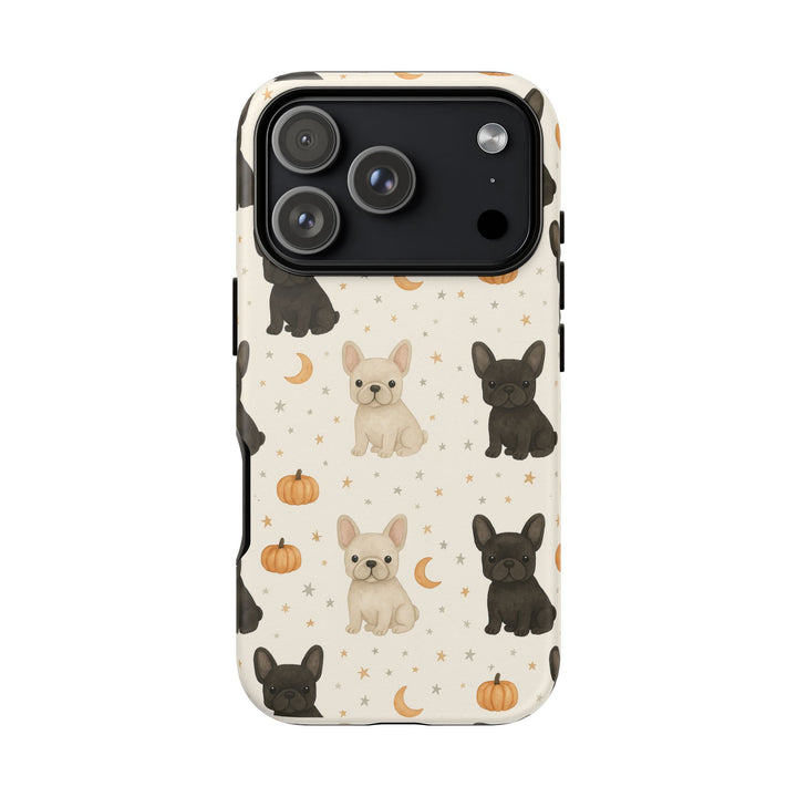 French Bulldog Pumpkin Tough iPhone Case, Cute Fall Frenchie Phone Cover, Matte or Glossy