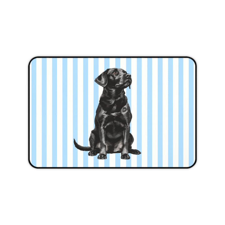 Black Lab Desk Mat, Blue Stripe Labrador Mouse Pad, Lab Mom Gift