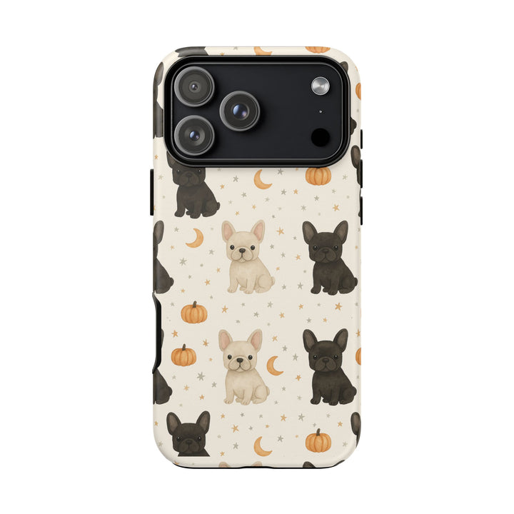 French Bulldog Pumpkin Tough iPhone Case, Cute Fall Frenchie Phone Cover, Matte or Glossy