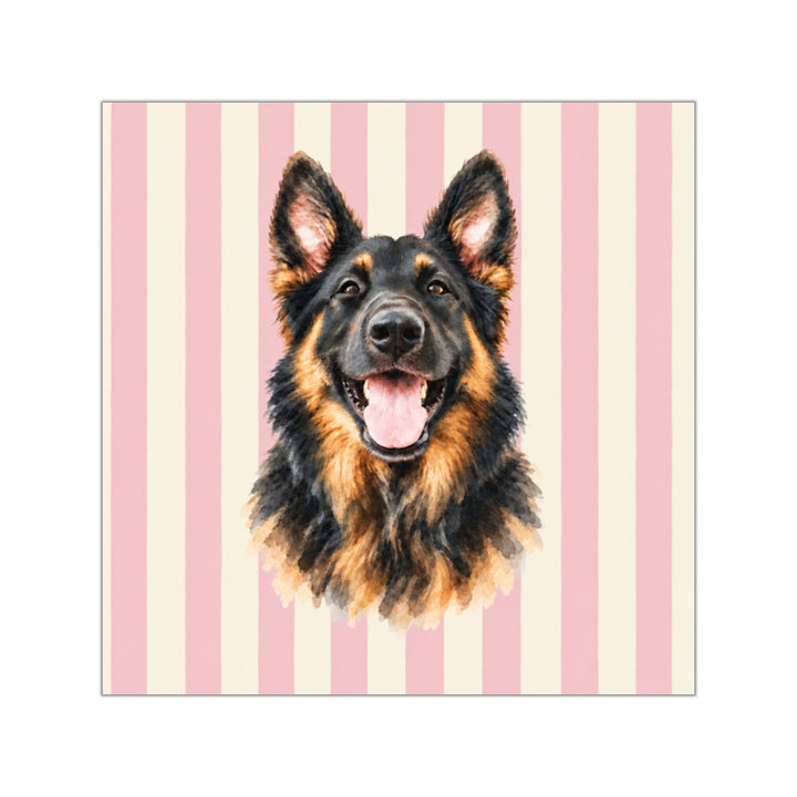 Custom Watercolor Dog Sticker, Light Pink Cream Stripes, Personalized Pet Photo Vinyl Decal, Dog Mom Gift