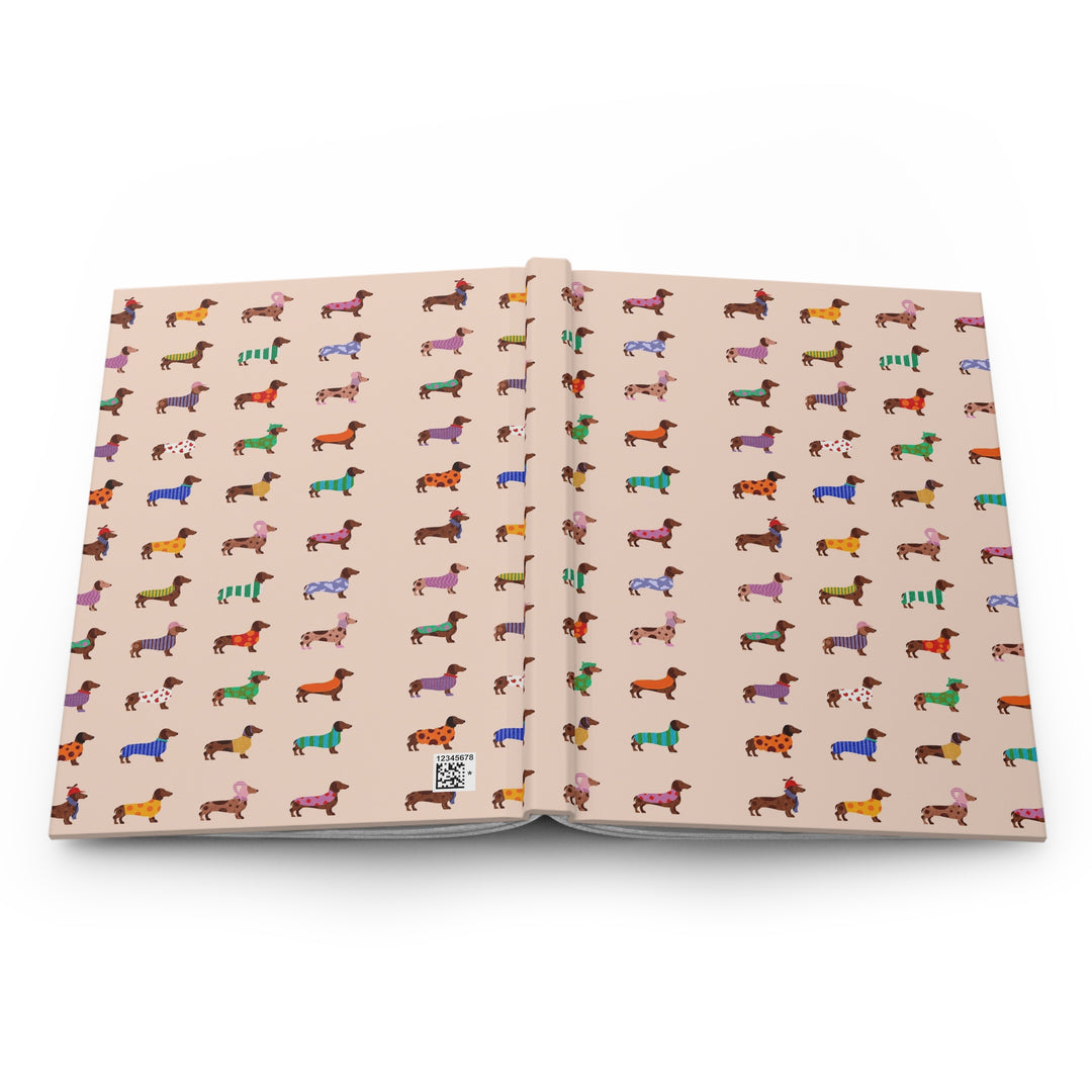 Dachshund Sweater Hardcover Notebook, Colorful Wiener Dog Lined Journal, Dog Lover Gift
