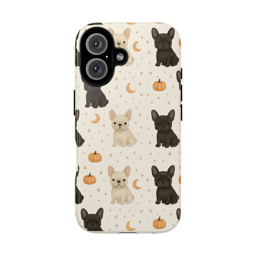 French Bulldog Pumpkin Tough iPhone Case, Cute Fall Frenchie Phone Cover, Matte or Glossy