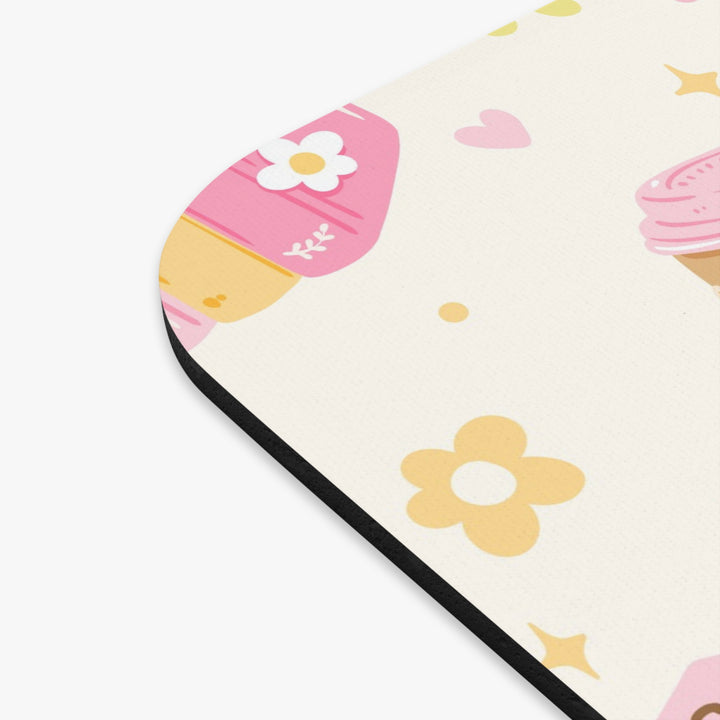 Coffee and Books Mouse Pad, Pastel Pink Bookish Desk Decor, 9x8 Inch, Coffee Lover Gift