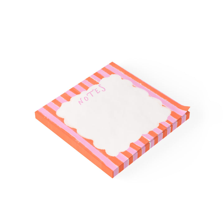 Preppy Striped Sticky Notepads, Office Gifts, Decorative Bookish Stationery