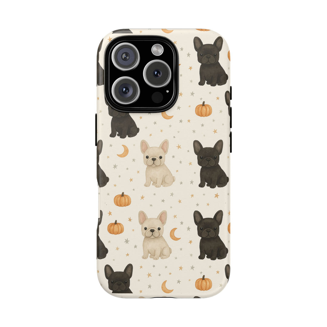 French Bulldog Pumpkin Tough iPhone Case, Cute Fall Frenchie Phone Cover, Matte or Glossy