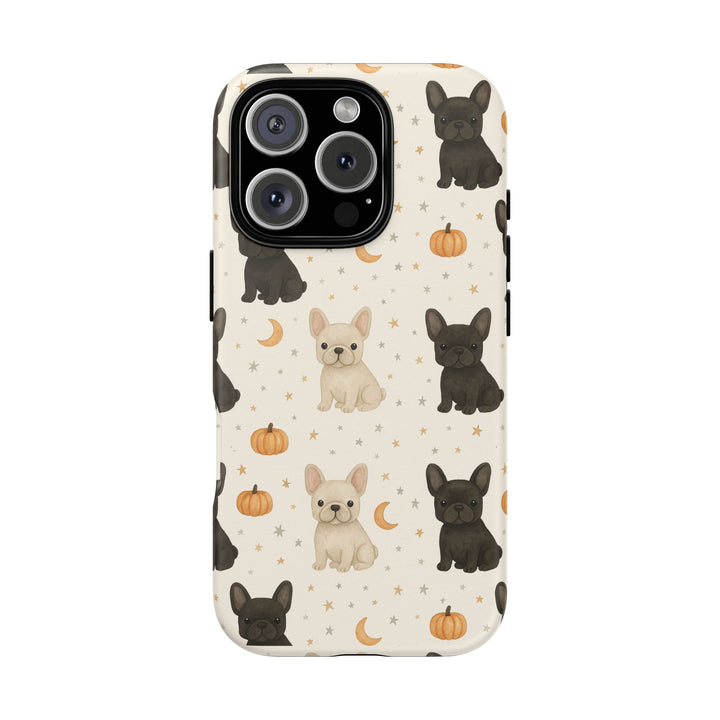 French Bulldog Pumpkin Tough iPhone Case, Cute Fall Frenchie Phone Cover, Matte or Glossy