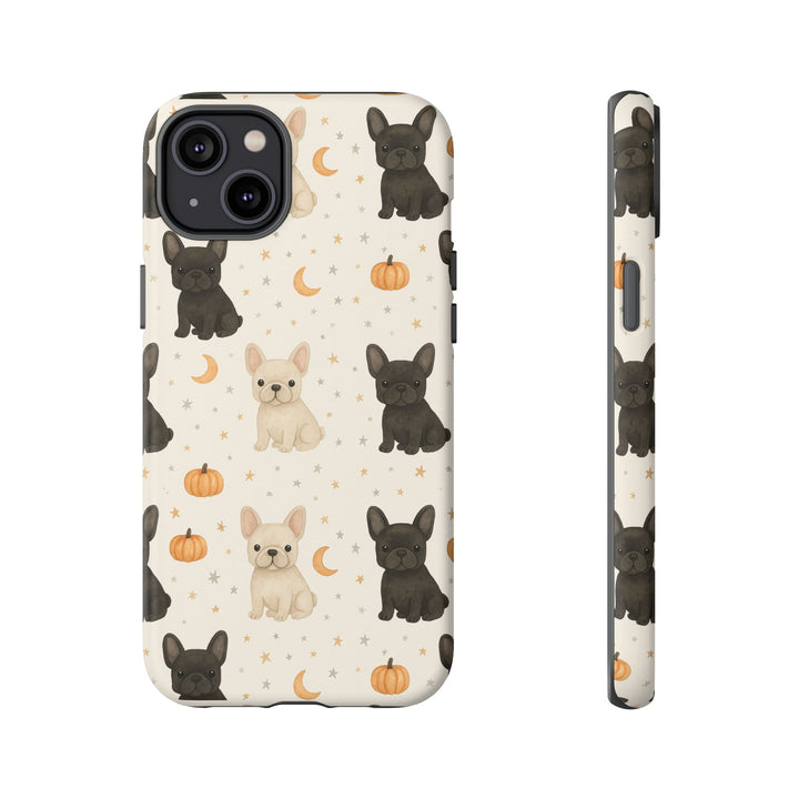 French Bulldog Pumpkin Tough iPhone Case, Cute Fall Frenchie Phone Cover, Matte or Glossy