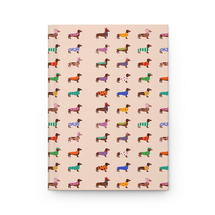 Dachshund Sweater Hardcover Notebook, Colorful Wiener Dog Lined Journal, Dog Lover Gift