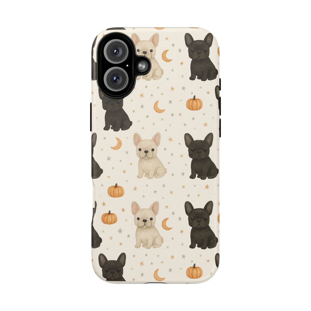 French Bulldog Pumpkin Tough iPhone Case, Cute Fall Frenchie Phone Cover, Matte or Glossy