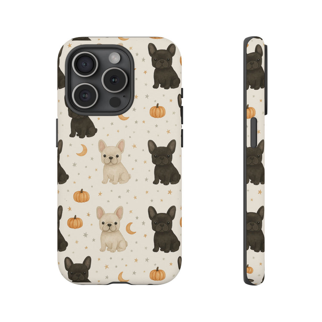 French Bulldog Pumpkin Tough iPhone Case, Cute Fall Frenchie Phone Cover, Matte or Glossy