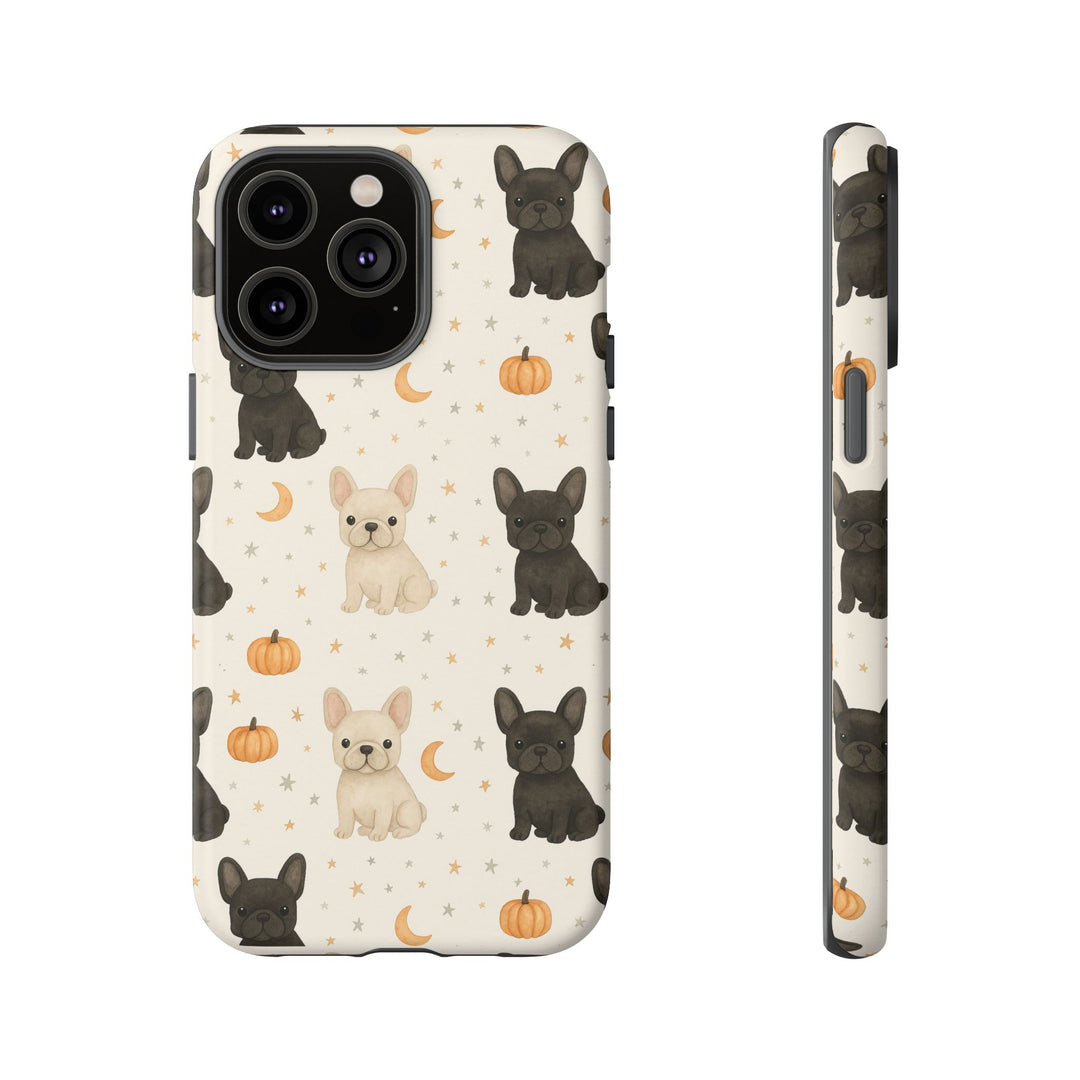 French Bulldog Pumpkin Tough iPhone Case, Cute Fall Frenchie Phone Cover, Matte or Glossy