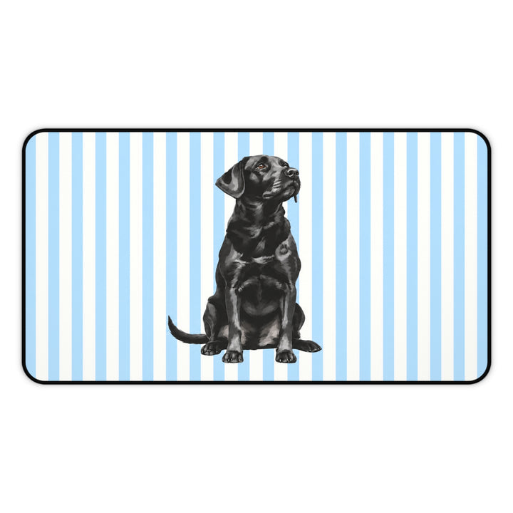 Black Lab Desk Mat, Blue Stripe Labrador Mouse Pad, Lab Mom Gift