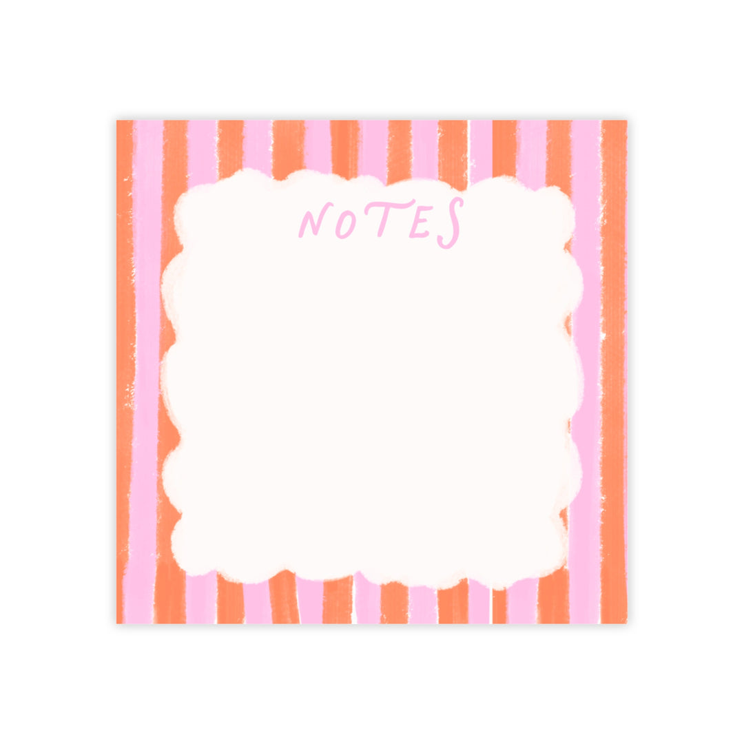 Preppy Striped Sticky Notepads, Office Gifts, Decorative Bookish Stationery
