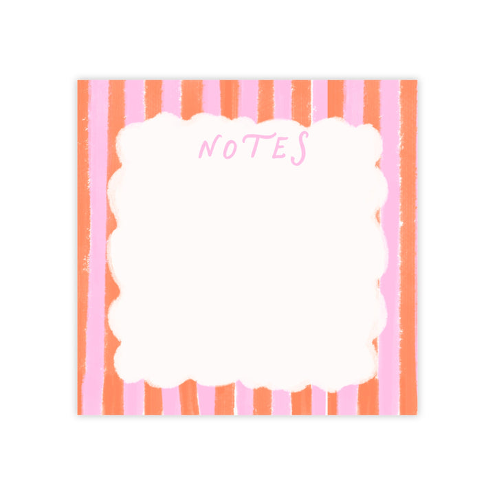 Preppy Striped Sticky Notepads, Office Gifts, Decorative Bookish Stationery