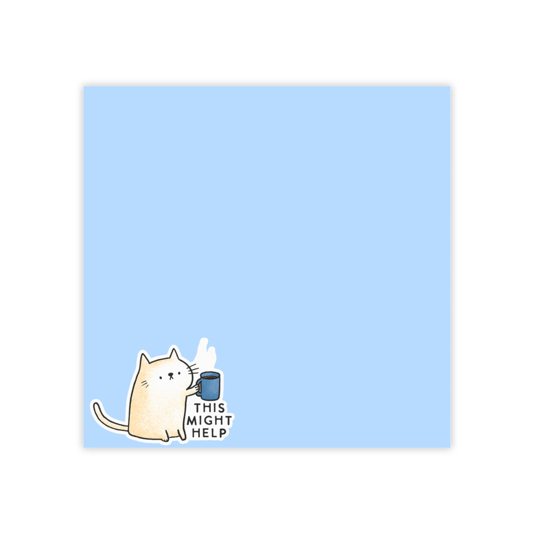 Sarcastic Emotional Support Cat Notepad, Coffe Lover Office Friend memo pad, Cat Mama Gifts