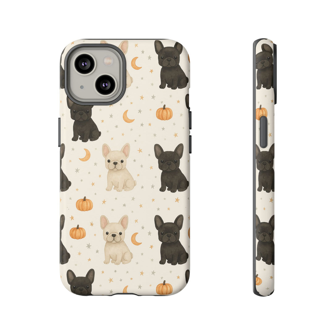 French Bulldog Pumpkin Tough iPhone Case, Cute Fall Frenchie Phone Cover, Matte or Glossy