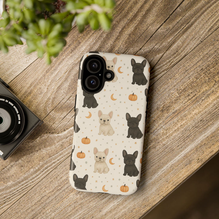 French Bulldog Pumpkin Tough iPhone Case, Cute Fall Frenchie Phone Cover, Matte or Glossy