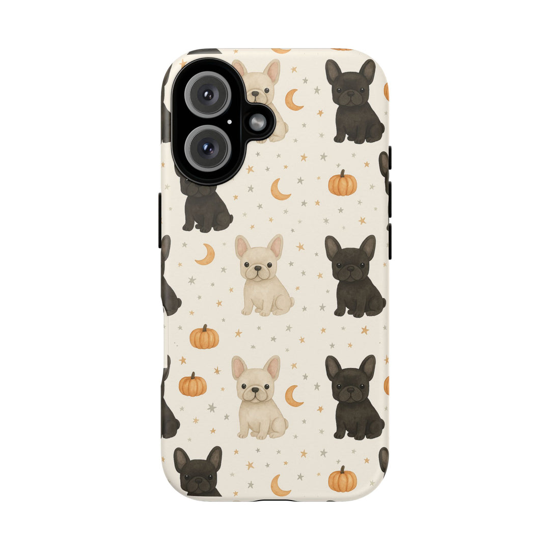 French Bulldog Pumpkin Tough iPhone Case, Cute Fall Frenchie Phone Cover, Matte or Glossy