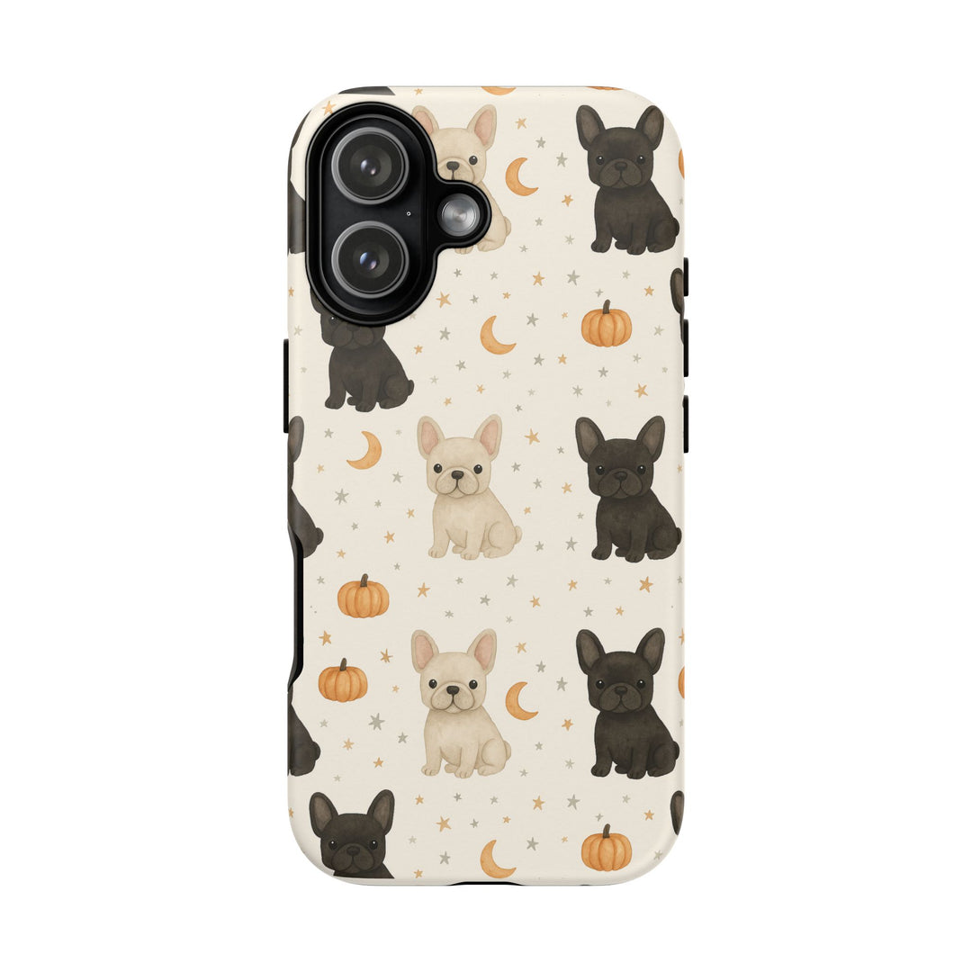 French Bulldog Pumpkin Tough iPhone Case, Cute Fall Frenchie Phone Cover, Matte or Glossy