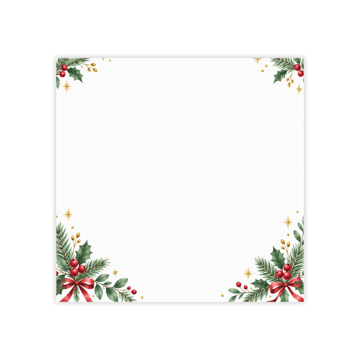 Christmas Sticky Notes, 3x3 Post-it® Pad, Holly & Evergreen Holiday Stationery, 50 Sheets