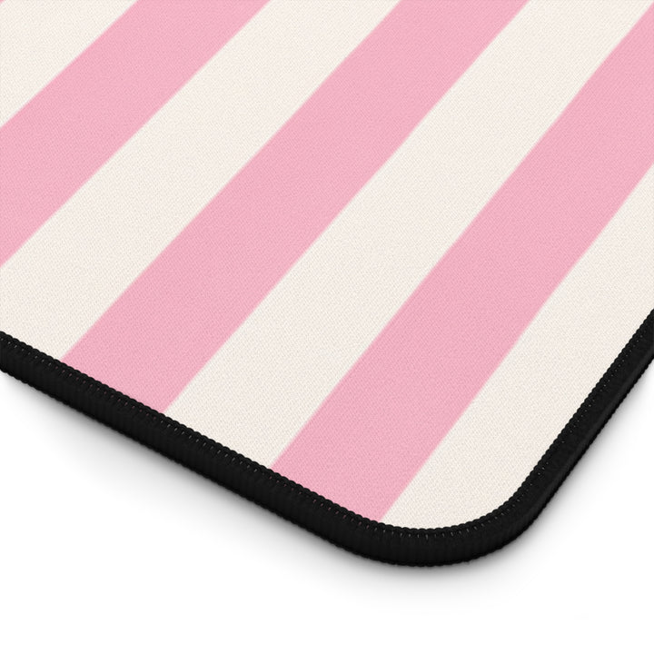 Golden Retriever Desk Mat, Pink Stripe Dog Mouse Pad, Golden Retriever Mom Gift