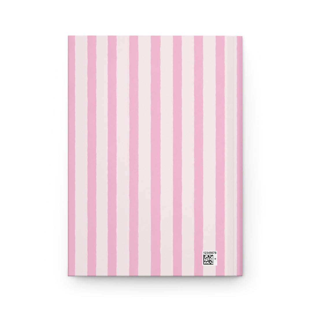 Black Lab Journal, Pink Stripe Hardcover Notebook, Labrador Mom Gift, New Puppy Gift