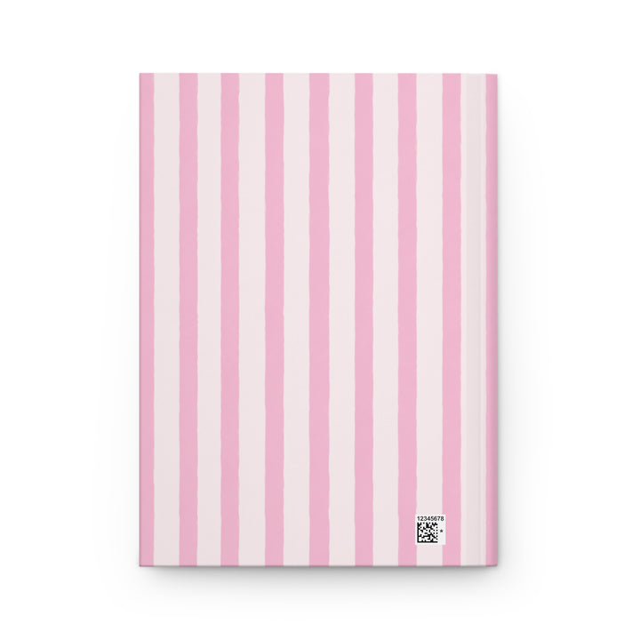 Black Lab Journal, Pink Stripe Hardcover Notebook, Labrador Mom Gift, New Puppy Gift
