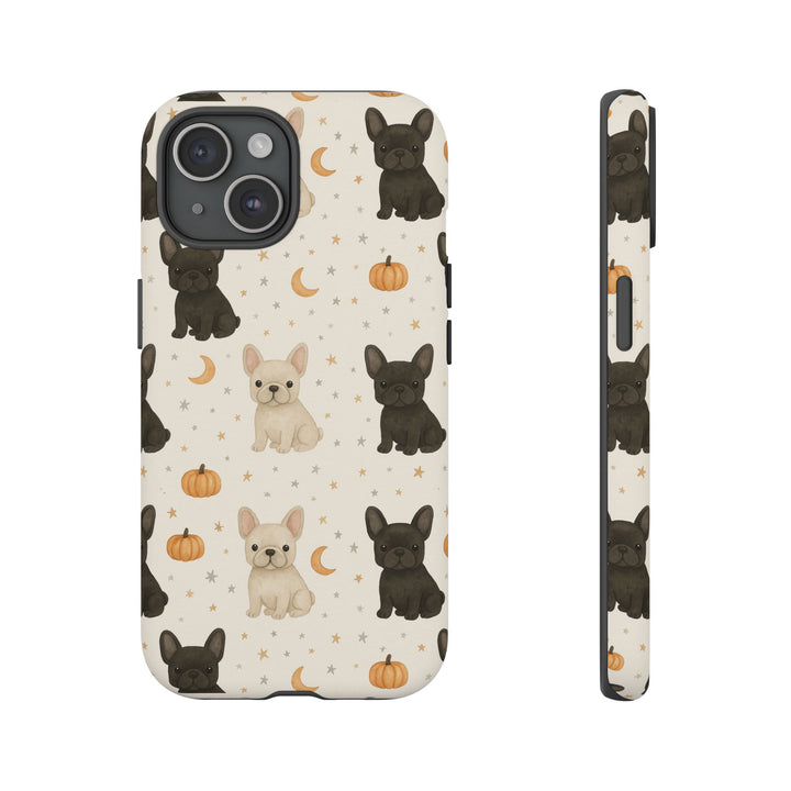 French Bulldog Pumpkin Tough iPhone Case, Cute Fall Frenchie Phone Cover, Matte or Glossy