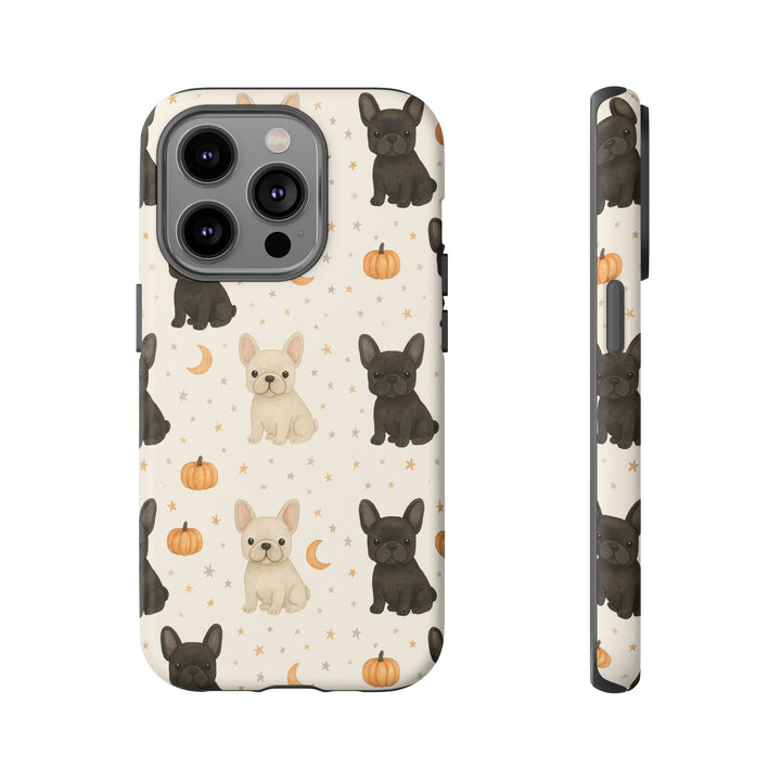 French Bulldog Pumpkin Tough iPhone Case, Cute Fall Frenchie Phone Cover, Matte or Glossy