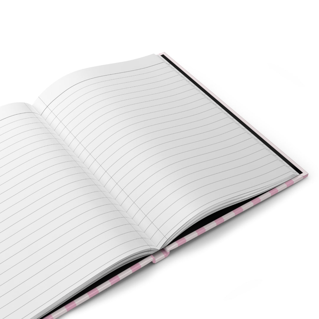Black Lab Journal, Pink Stripe Hardcover Notebook, Labrador Mom Gift, New Puppy Gift