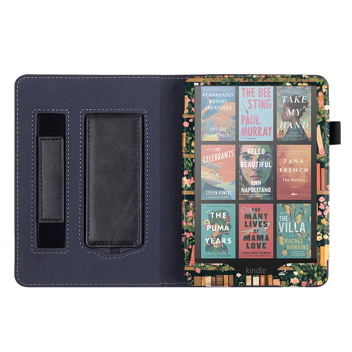 Cozy Library Kindle Case with Stand & Hand Strap