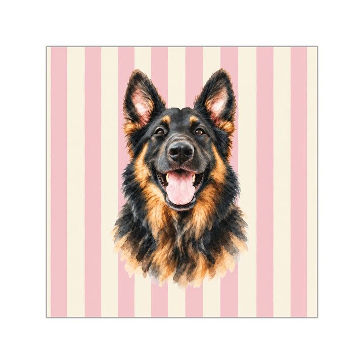Custom Watercolor Dog Sticker, Light Pink Cream Stripes, Personalized Pet Photo Vinyl Decal, Dog Mom Gift
