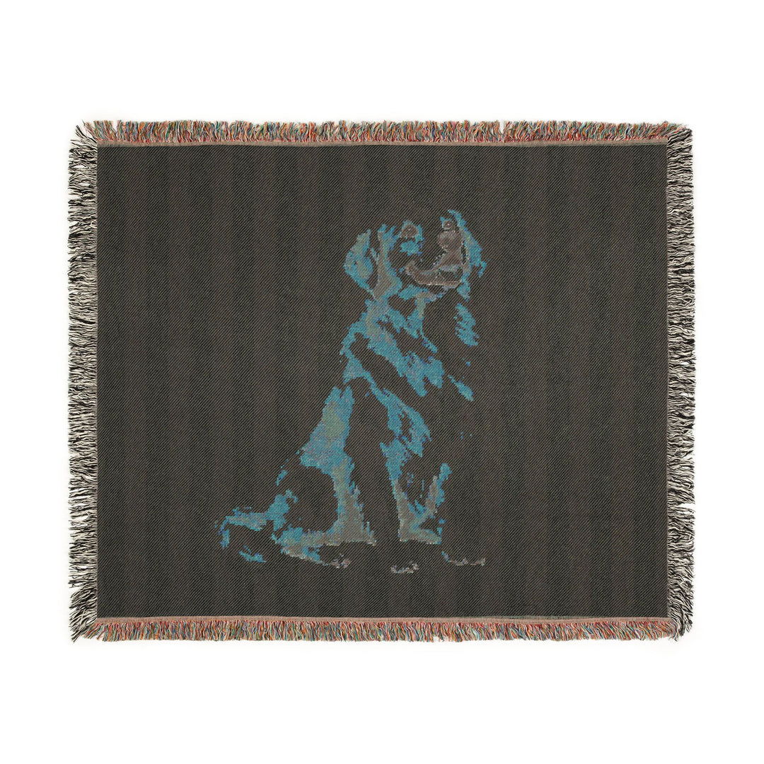 Golden Retriever Woven Blanket, Pink Stripe Cotton Throw, Golden Retriever Mom Gift, 60 x 50