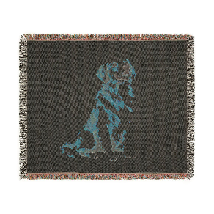 Golden Retriever Woven Blanket, Pink Stripe Cotton Throw, Golden Retriever Mom Gift, 60 x 50