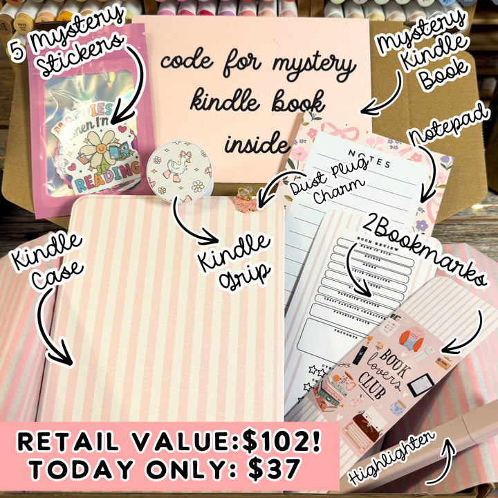 Ivory Pink Stripes Pink Luxury Blind Date with A Kindle Box