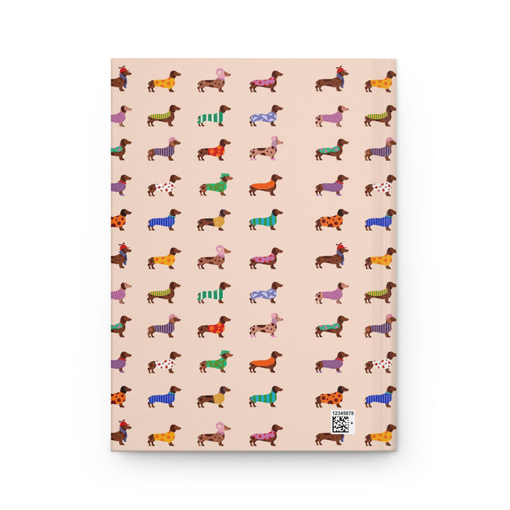 Dachshund Sweater Hardcover Notebook, Colorful Wiener Dog Lined Journal, Dog Lover Gift