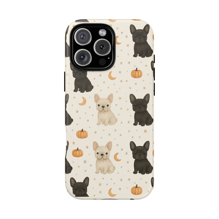 French Bulldog Pumpkin Tough iPhone Case, Cute Fall Frenchie Phone Cover, Matte or Glossy