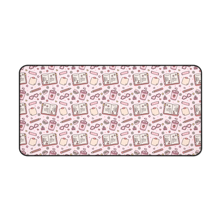 Pink Stationery Desk Mat, Cute Planner and Pencil Desk Pad, Back to School Large Mouse Pad