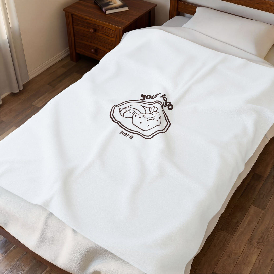 Custom Logo Blanket, Personalized Business Plush Throw, Your Logo Here, Company Client Gift, 50 x 60
