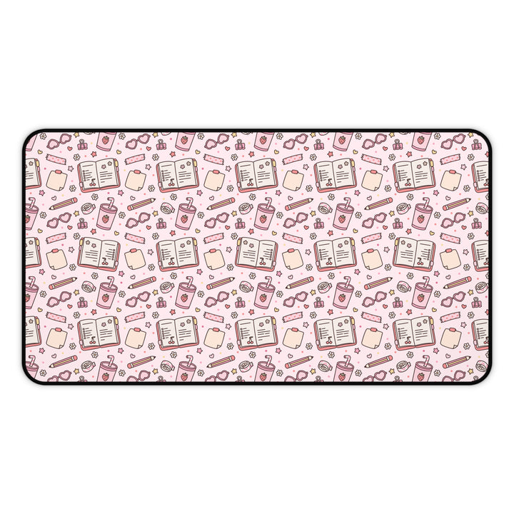 Pink Stationery Desk Mat, Cute Planner and Pencil Desk Pad, Back to School Large Mouse Pad