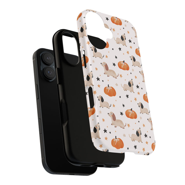 Dachshund Pumpkin Tough iPhone Case, Cute Fall Dog Phone Cover, Matte or Glossy