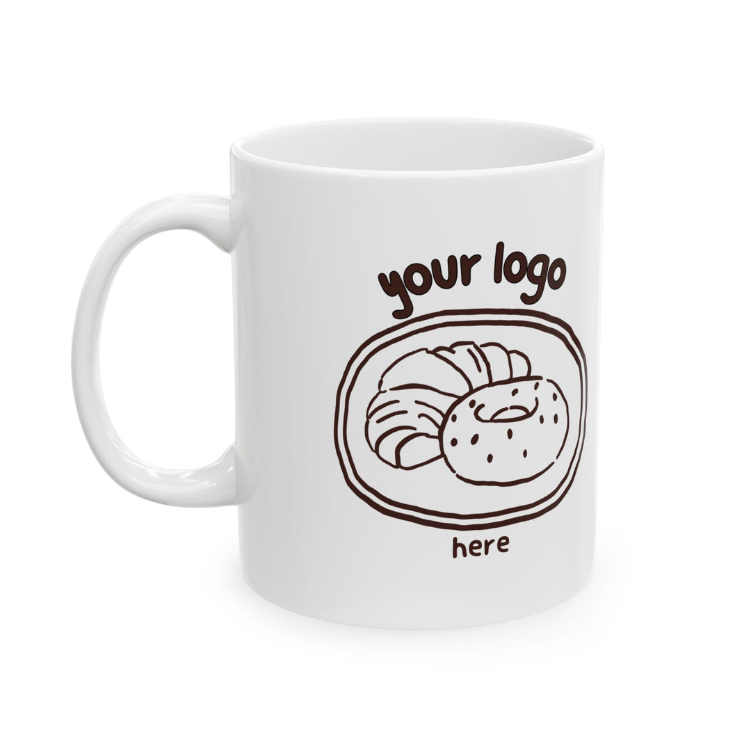 Custom Logo Mug, Your Business Logo Coffee Cup, Personalized Company Mug, Small Business Gift, White Ceramic 11oz