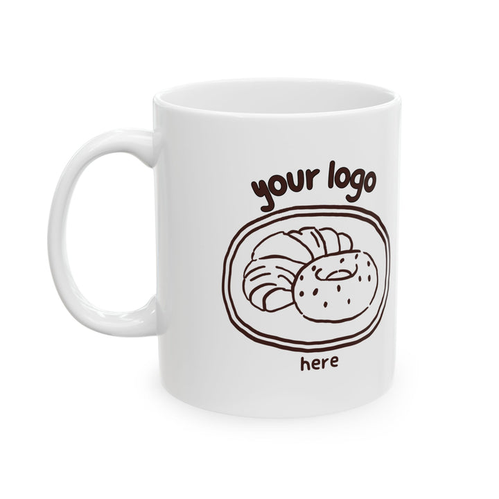 Custom Logo Mug, Your Business Logo Coffee Cup, Personalized Company Mug, Small Business Gift, White Ceramic 11oz