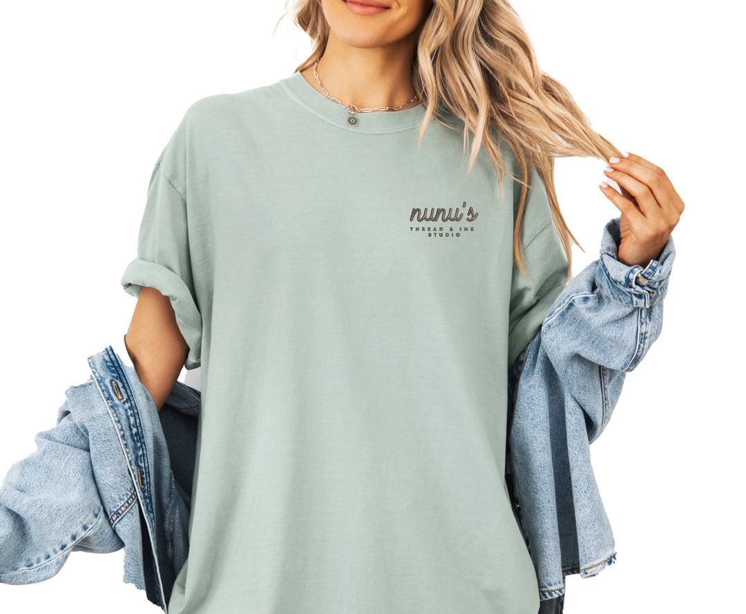 Custom Logo Embroidered Comfort Colors T-shirt, Short Sleeve nunusstudio