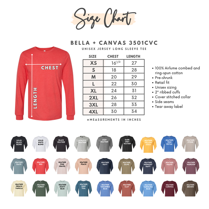 Custom Printed T-shirt, Bella Canvas, Long Sleeve