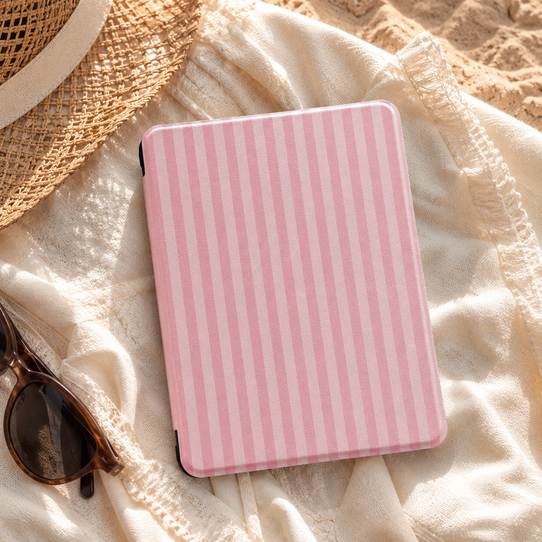 Soft Pink Stripes Kindle Case for 12th Gen Paperwhite & Colorsoft