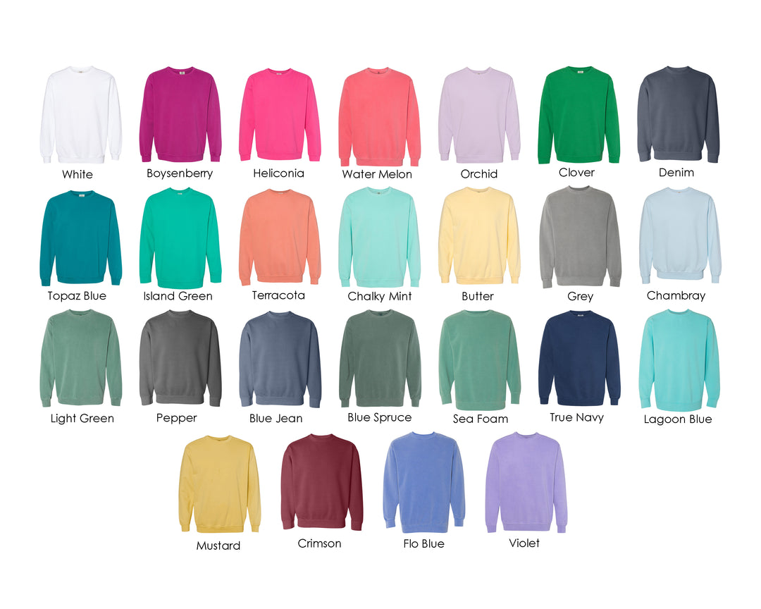 Custom Printed Comfort Colors Crewneck Sweatshirt