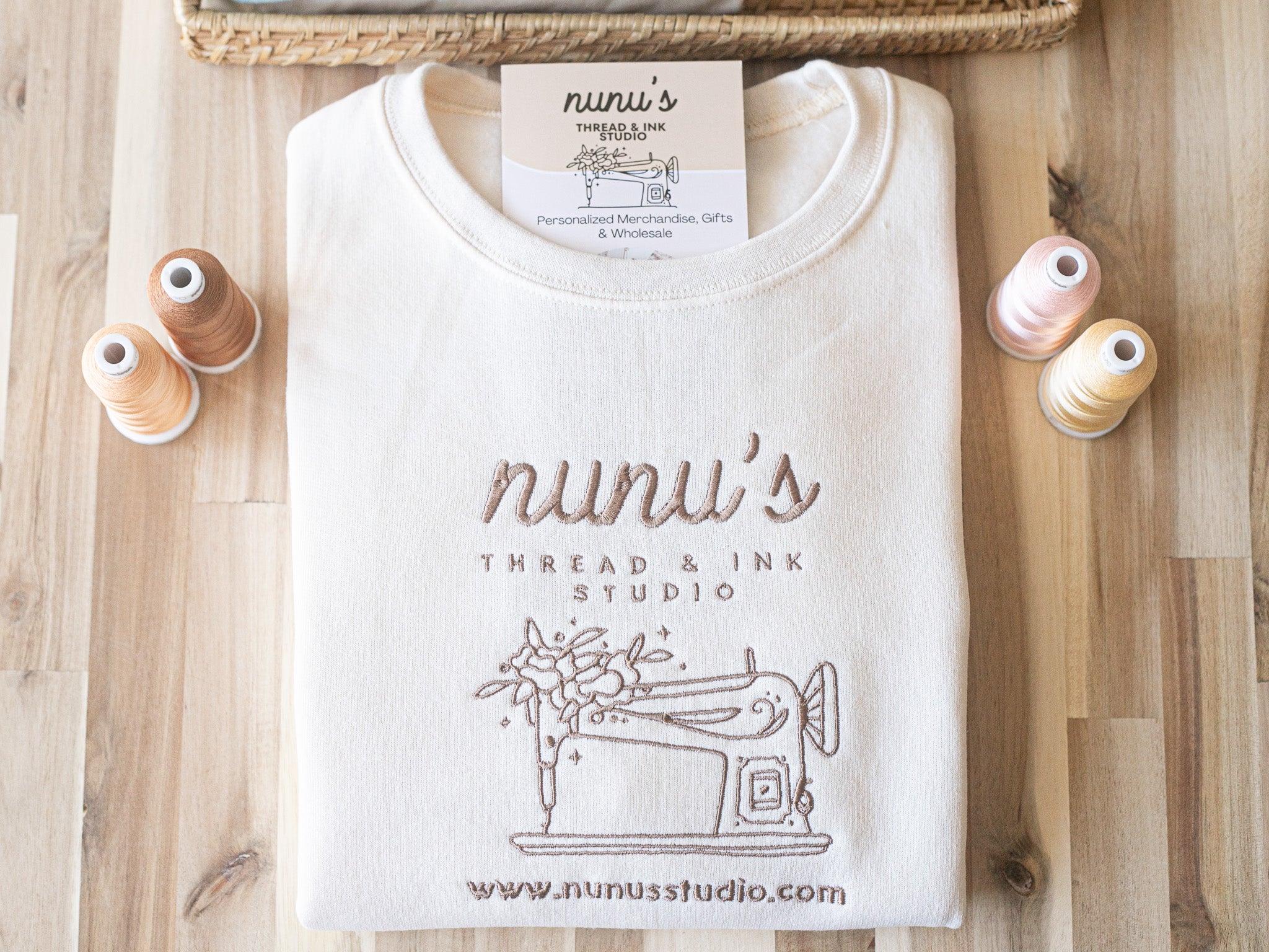 Custom Embroidered Crewneck Sweatshirt - nunusstudio