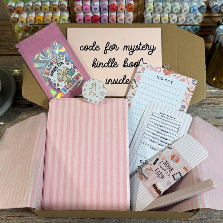 Light Pink Stripes Pink Luxury Blind Date with A Kindle Box