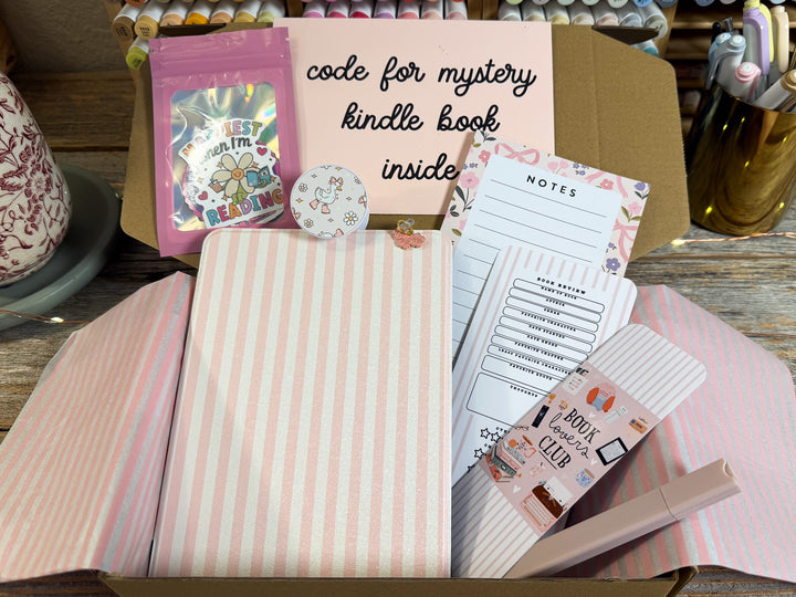 Ivory Pink Stripes Pink Luxury Blind Date with A Kindle Box